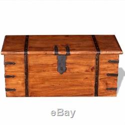 Vintage Storage Chest Trunk Set Wooden Large Treasure Box Coffee Table Furniture