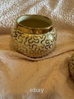 Vintage Sudlows Burden Made In England Gold Patterned Tea/Coffee Set. D. 65Y. H