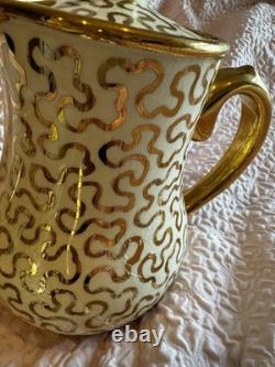 Vintage Sudlows Burden Made In England Gold Patterned Tea/Coffee Set. D. 65Y. H