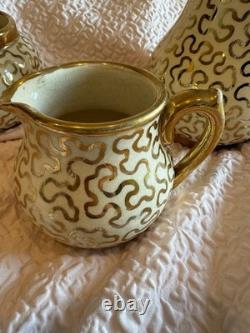 Vintage Sudlows Burden Made In England Gold Patterned Tea/Coffee Set. D. 65Y. H