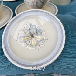Vintage Susie Cooper Kestrel Blue Orchid Coffee Set Pot Jug Cups Saucers