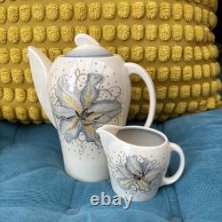 Vintage Susie Cooper Kestrel Blue Orchid Coffee Set Pot Jug Cups Saucers