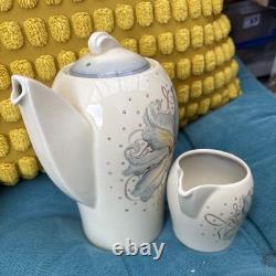 Vintage Susie Cooper Kestrel Blue Orchid Coffee Set Pot Jug Cups Saucers