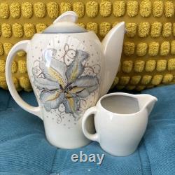 Vintage Susie Cooper Kestrel Blue Orchid Coffee Set Pot Jug Cups Saucers