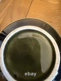 Vintage Sylvac Green Glazed Coffee/Tea Set with Milk Jug & 4 Cups & Saucers VGC