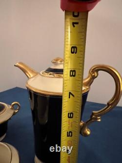 Vintage Syracuse Queen Anne cobalt ivory coffee set NO FLAWS