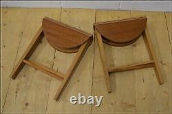 Vintage Table Coffee Side Folding Bedside Set Of 2 Teak Danish Design