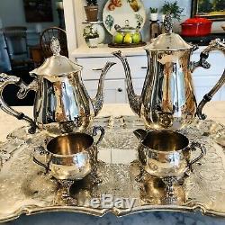 Vintage Tea/ Coffee Set EP BRASS''/ Silver Plated on Brass/ KENT Tray