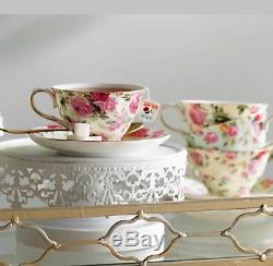 Vintage Tea Cup And Saucer Set 8 Pcs Floral Assorted Fine China Porcelain Coffee