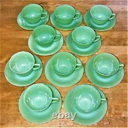 Vintage Ten Fire King Jadeite Jane Ray Ribbed Cup & Saucer Coffee/Tea Sets