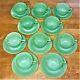 Vintage Ten Fire King Jadeite Jane Ray Ribbed Cup & Saucer Coffee/tea Sets
