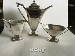 Vintage Towle Mary Chilton Sterling Demi Tea Coffee Set Of Three C1920s Sold B