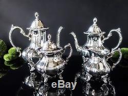 Vintage Towle Silver Plate Coffee Tea Service Set Grand Duchess Beautiful Cond