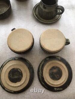 Vintage Tremar Cornwall Studio Pottery Stoneware Tea Coffee Set 15 Piece