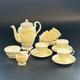 Vintage Tuscan Yellow Lotus Flower Coffee Set
