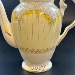 Vintage Tuscan Yellow Lotus Flower Coffee Set