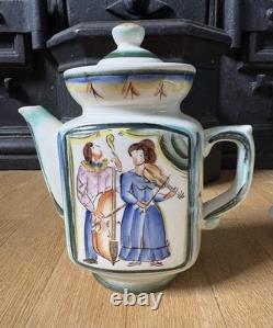 Vintage USSR ZIK Konakovo Studio Art Pottery Ceramic Tea Or Coffee Set 6 Cups