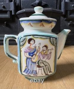 Vintage USSR ZIK Konakovo Studio Art Pottery Ceramic Tea Or Coffee Set 6 Cups