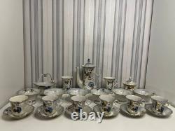 Vintage Ukrainian Porcelain Tea and Coffee Set, Korosten Factory, 1950s