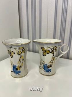 Vintage Ukrainian Porcelain Tea and Coffee Set, Korosten Factory, 1950s