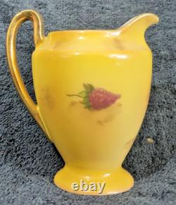 Vintage Union Z Czech Coffee Set 1930s Yellow Fruit Motif Art Deco Porcelain