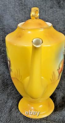 Vintage Union Z Czech Coffee Set 1930s Yellow Fruit Motif Art Deco Porcelain