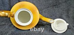 Vintage Union Z Czech Coffee Set 1930s Yellow Fruit Motif Art Deco Porcelain