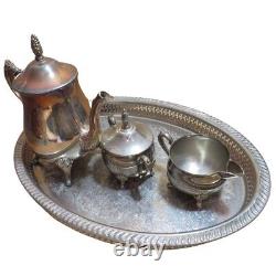 Vintage Unmarked Silverplate Coffee Set