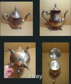 Vintage Unmarked Silverplate Coffee Set