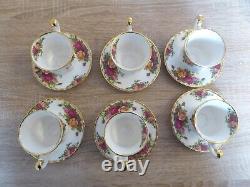 Vintage Unused 21 Piece Royal Albert Old Country Rose Bone China Coffee Set 1962