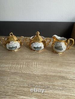 Vintage Venetian Venezia 1960s Murano Gold Leaf 29pc Coffee Tea Serving Set Rare