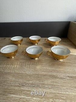 Vintage Venetian Venezia 1960s Murano Gold Leaf 29pc Coffee Tea Serving Set Rare