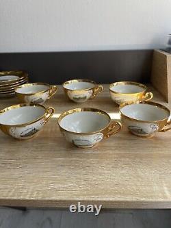 Vintage Venetian Venezia 1960s Murano Gold Leaf 29pc Coffee Tea Serving Set Rare