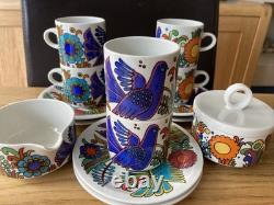 Vintage Villeroy & Boch Acapulco Coffee Cup & Saucer X 6 Milk And Sugar Set