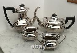 Vintage Viners Alpha Plate Silver Plated on Brass 4 Piece Tea / Coffee Set