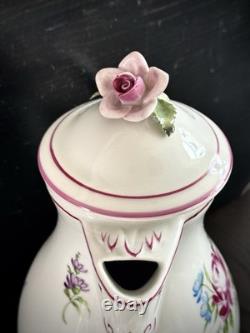 Vintage Von Schierholz German Porcelain Mocha Coffee Set Hand Painted, Romantic
