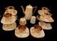 Vintage Wawel Marbled & Gold Tea/coffee Set For 10 With Teapot, Creamer & Sugar