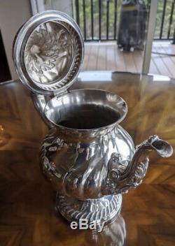 Vintage WM Rogers 217 Silverplate on Copper Tea Coffee Set