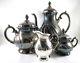 Vintage Wmf Germany Silver Porcelain Art Nouveau Tea And Coffee 7 Pc. Set