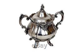 Vintage Wallace Baroque Silverplate 5 pc Coffee/Tea set with tray