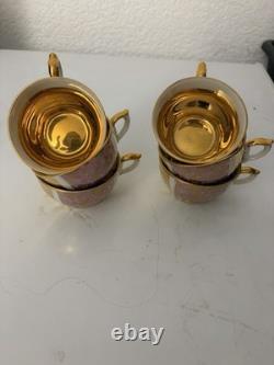 Vintage Wawel China Coffee Set Made In Poland Pot Sugar Cups Saucers For 6