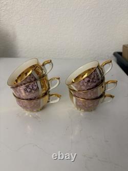 Vintage Wawel China Coffee Set Made In Poland Pot Sugar Cups Saucers For 6