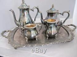 Vintage Webster Wilcox By Oneida 6 Pc. Silver Plate Coffee & Tea Service Set