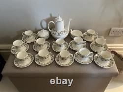 Vintage Wedgewood Perugia Bone China 12 Person Coffee Set