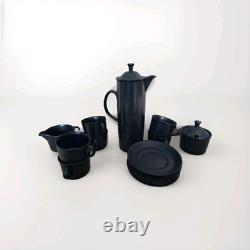 Vintage Wedgwood Black Coffee Set Etruria Barlaston Mid Century Modern Cups