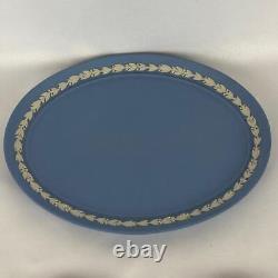 Vintage Wedgwood Blue Jasperware Miniature Tea & Coffee Set Cups, Saucers, Tray