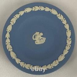 Vintage Wedgwood Blue Jasperware Miniature Tea & Coffee Set Cups, Saucers, Tray