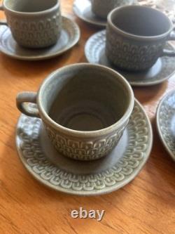 Vintage Wedgwood Cambrian Coffee Cups Saucers Set x6 MidCentury Studio Pottery