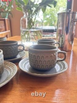 Vintage Wedgwood Cambrian Coffee Cups Saucers Set x6 MidCentury Studio Pottery