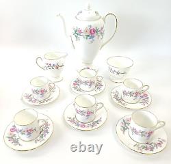 Vintage Wedgwood Devon Sprays Coffee Pot Set Floral- 15 Pieces